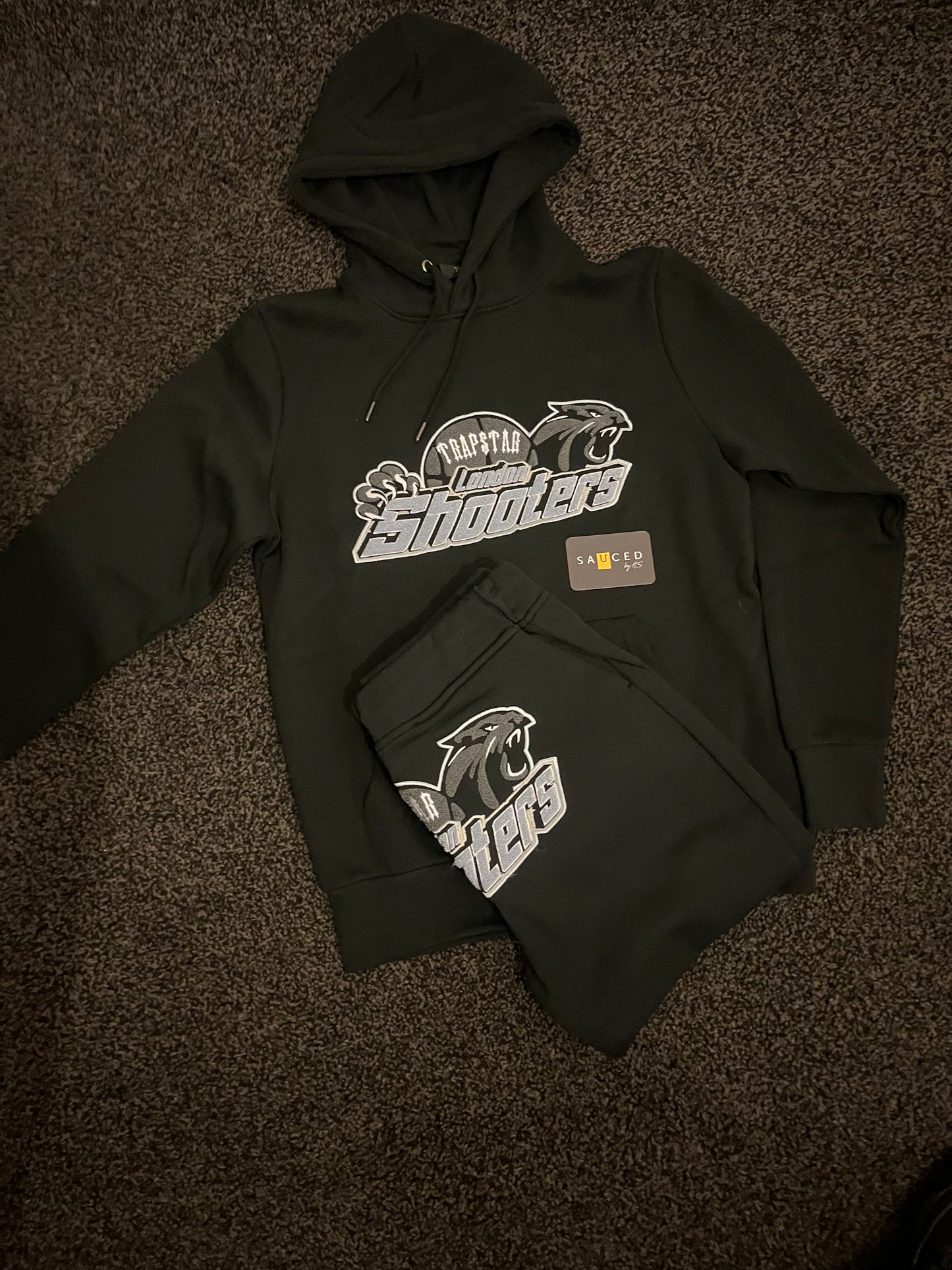 Trapstar London Shooters Hooded Tracksuit ~ Black/Sky Blue