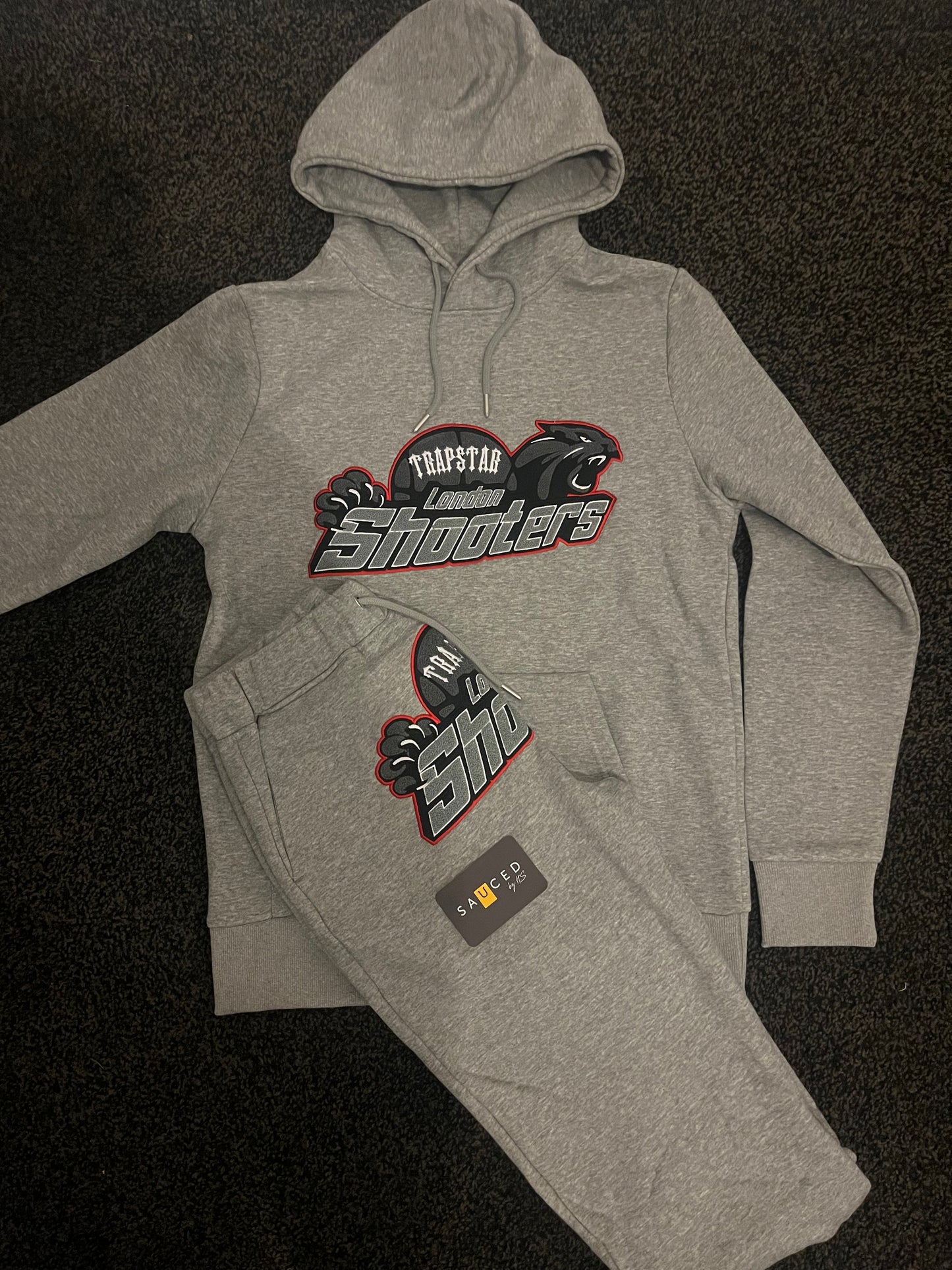 Trapstar London Shooters Hooded Tracksuit ~ Grey/Red