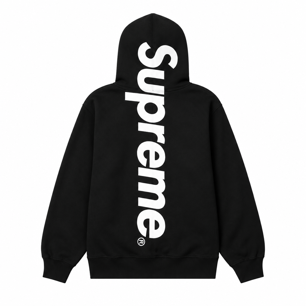 Black / White Supreme Appliqué Hoodie - SaucedByHS