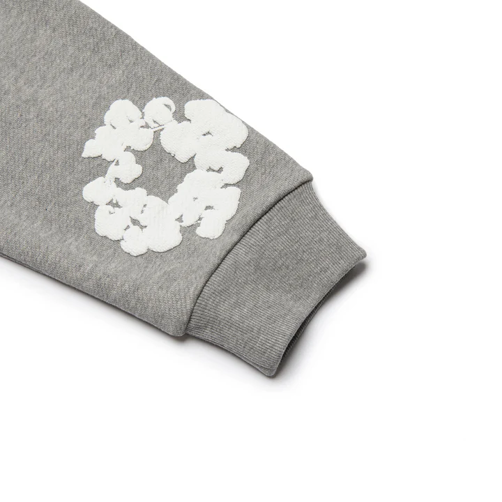 Grey / White Denim Tears Cotton Wreath Hoodie
