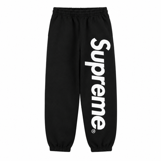 Black / White Supreme Appliqué Joggers - SaucedByHS