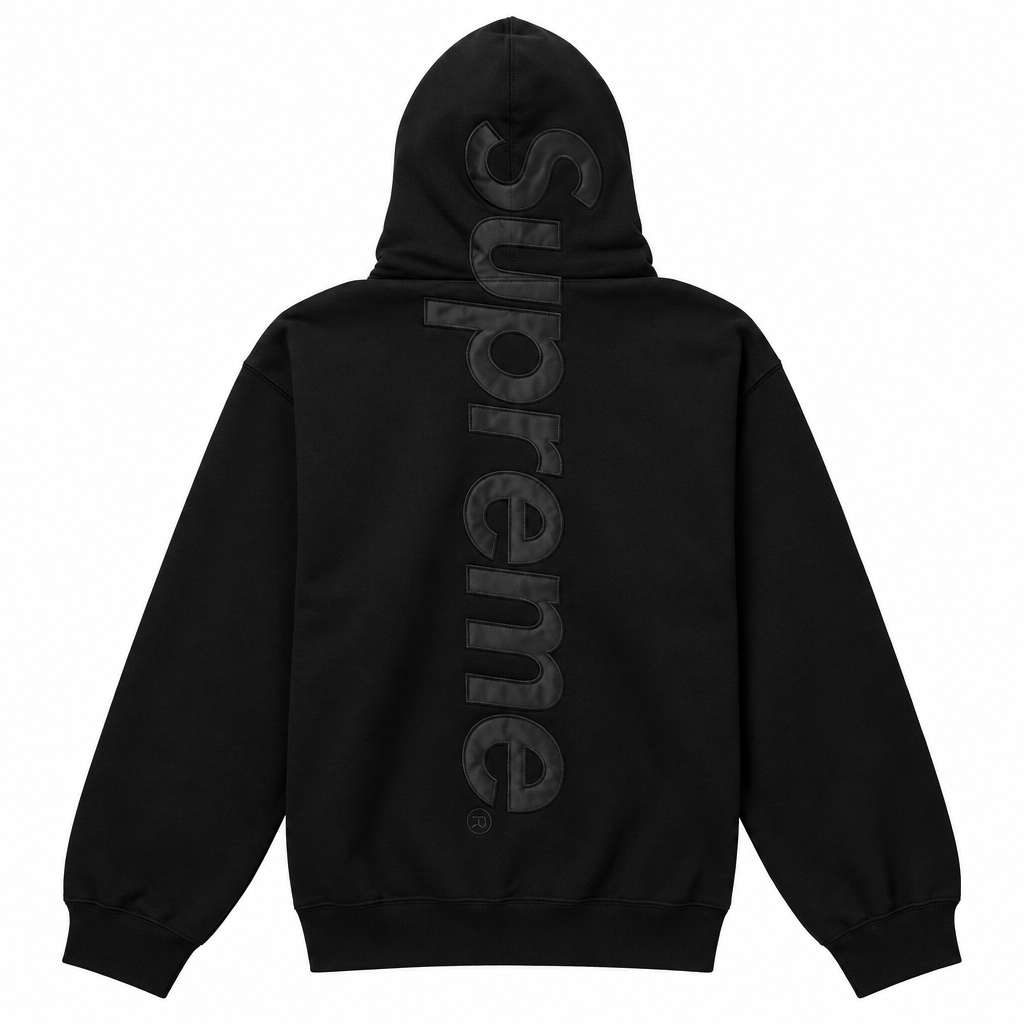 Triple Black Supreme Appliqué Hoodie - SaucedByHS
