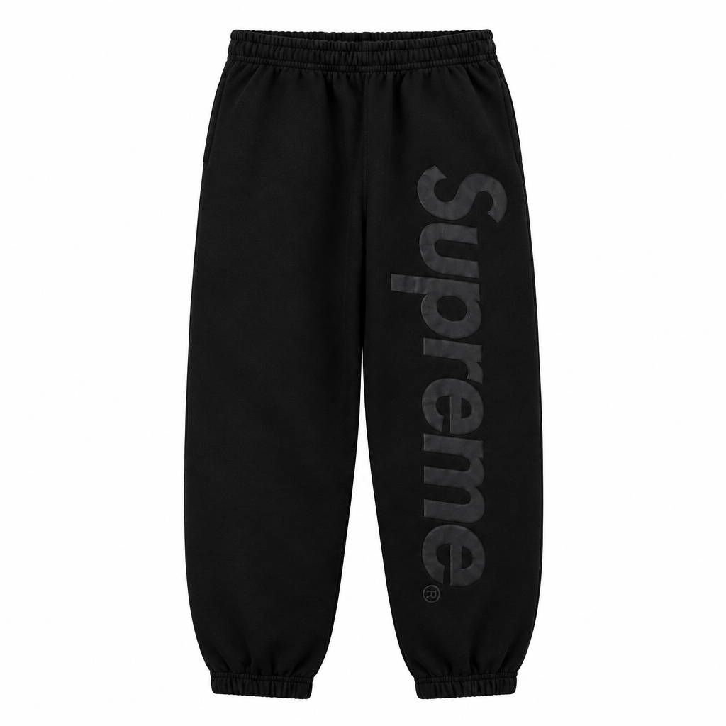 Triple Black Supreme Appliqué Joggers - SaucedByHS