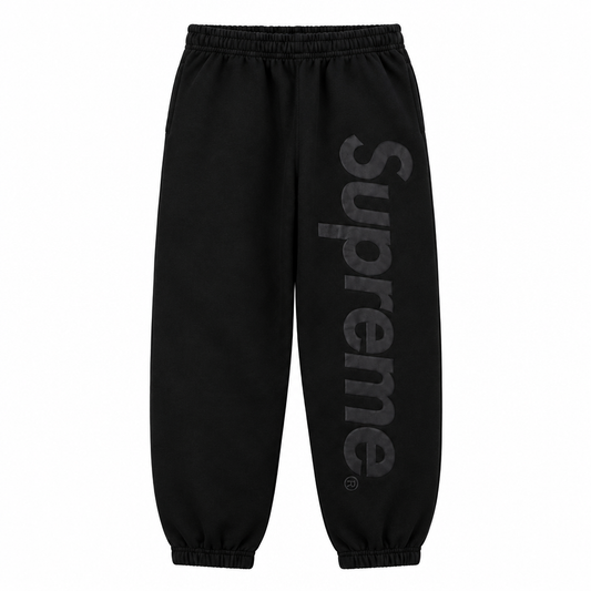 Triple Black Supreme Appliqué Joggers - SaucedByHS