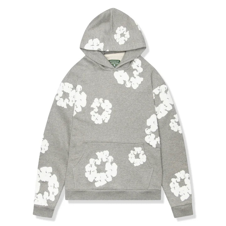 Grey / White Denim Tears Cotton Wreath Hoodie