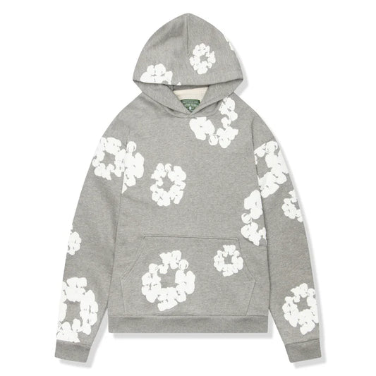 Grey / White Denim Tears Cotton Wreath Hoodie