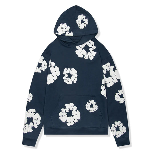 Navy / White Denim Tears Cotton Wreath Hoodie
