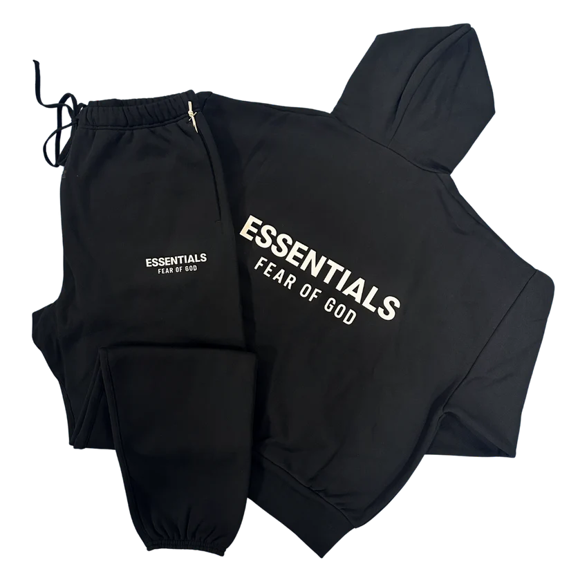 'Black / White' SS25 Hooded Full Tracksuit