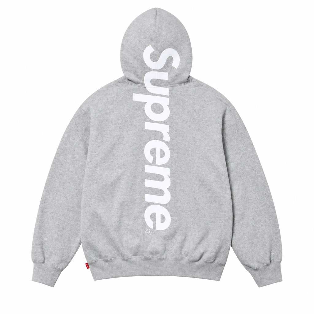 Grey Supreme Appliqué Hoodie - SaucedByHS