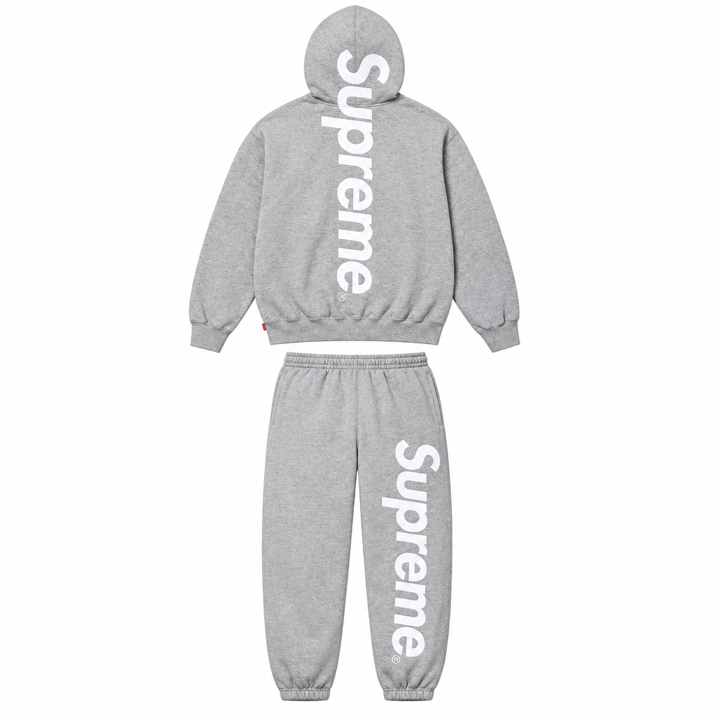 Grey Supreme Appliqué Tracksuit - SaucedByHS