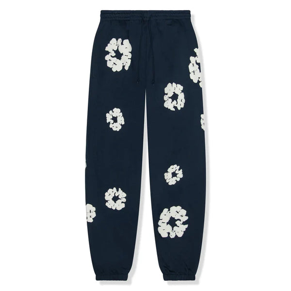 Navy / White Denim Tears Cotton Wreath Joggers