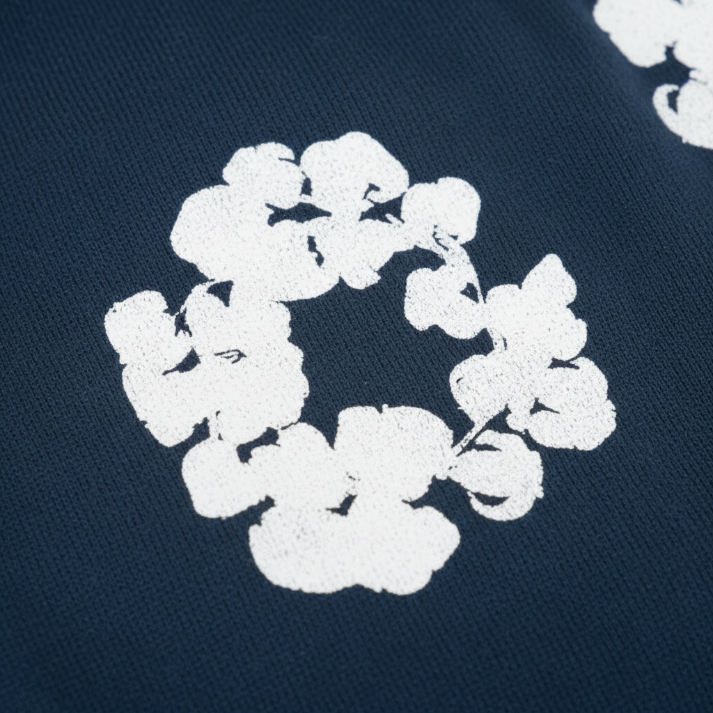 Navy Print Close-up