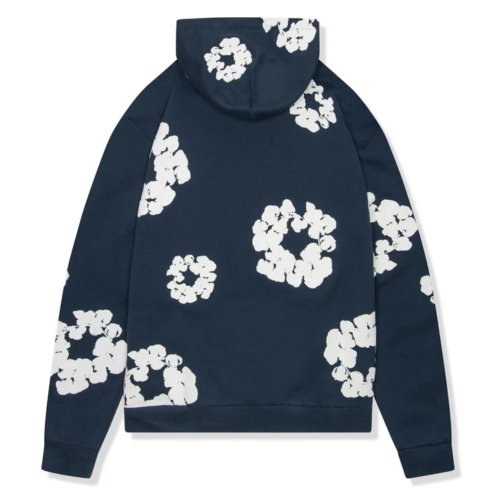 Navy / White Denim Tears Cotton Wreath Hoodie