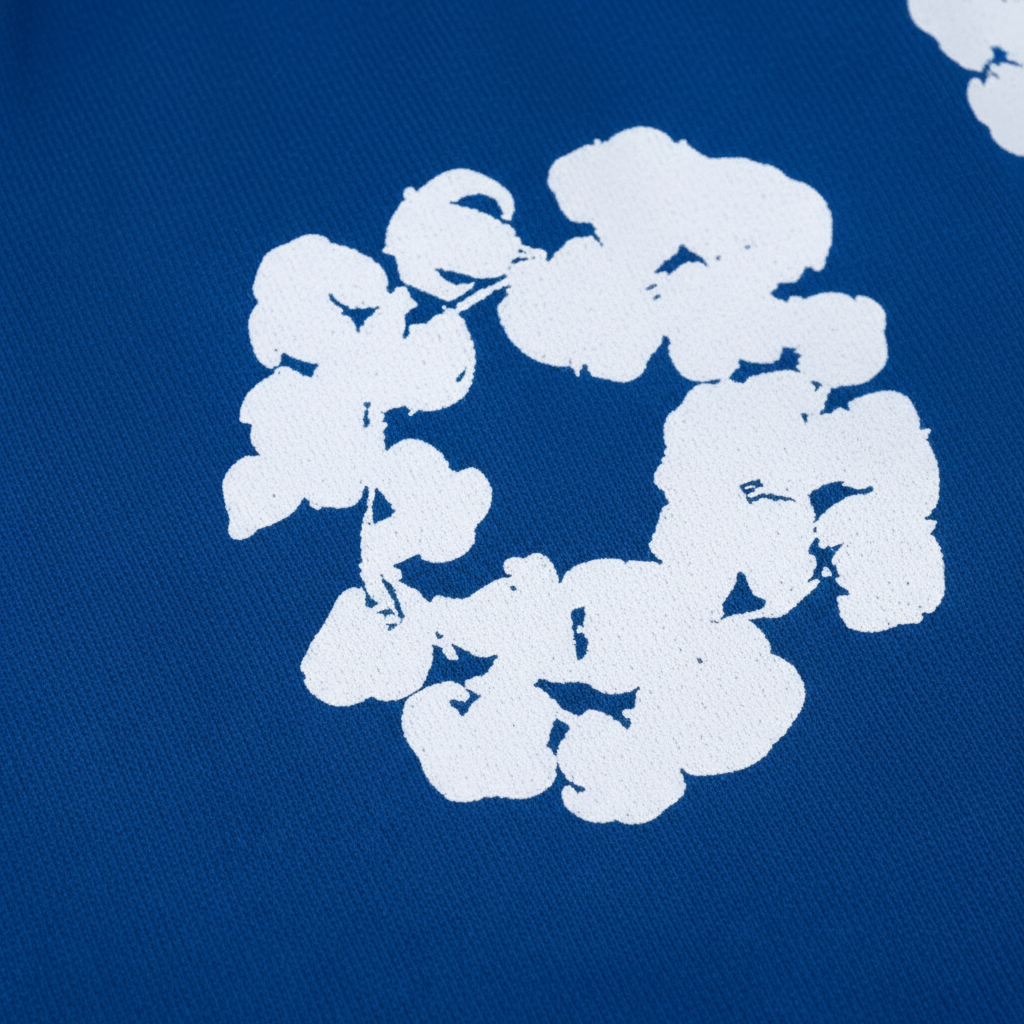Royal Blue Denim Tears Cotton Wreath Shorts - view 3