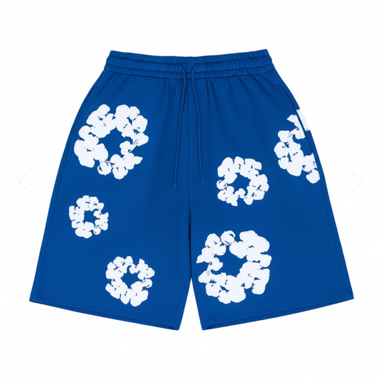 Royal Blue Denim Tears Cotton Wreath Shorts - SaucedByHS