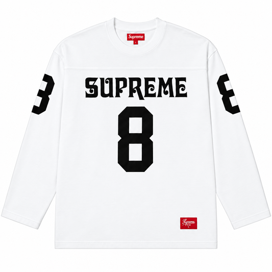 White / Black Supreme 8 Long Sleeve - SaucedByHS